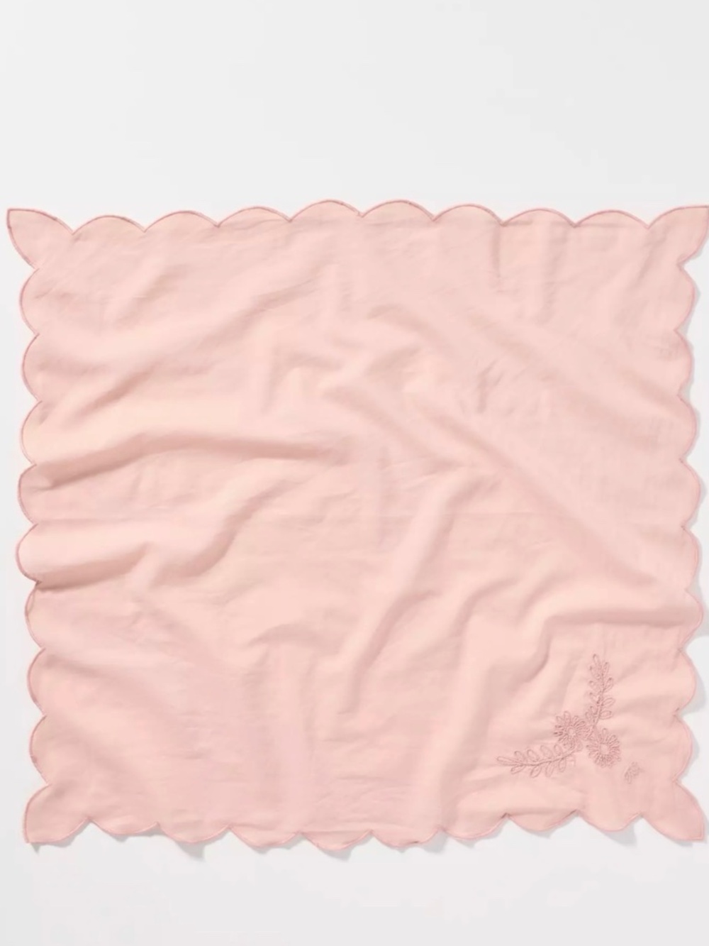 Anthropologie THE GREAT Pink Scalloped Cotton Bandana NWT - Picture 2 of 6